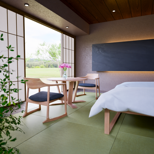 くつろぎ-ラウンドテーブル100-60 NT色