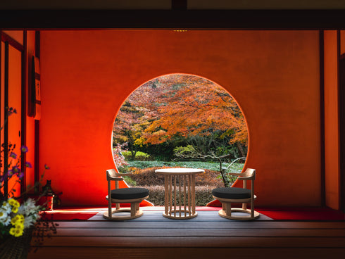 和 モダン おしゃれ インテリア 和室 丸テーブル 60cm 低いテーブル 高さ50cm 1人用テーブル 宴会場 食堂 客室 広縁 まどか 花芯テーブル NT L