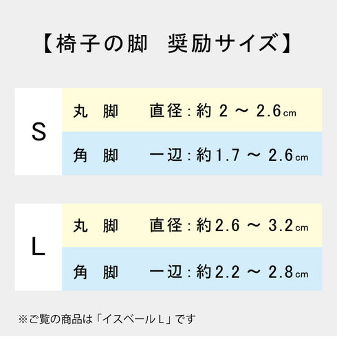 椅子脚カバー 『 イスベール L 』 椅子脚カバー 椅子脚キャップ イス 家具 足 パーツ すべる 畳用 和室 シリコン 透明 クリアー カバー キャップ キズ防止 凹み防止 椅子の跡 保護 騒音 丸脚角脚兼用 ぬげにくい 4個セット