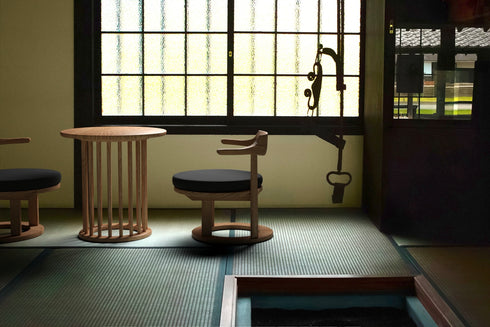 和 モダン おしゃれ インテリア 和室 丸テーブル 60cm 低いテーブル 高さ50cm 1人用テーブル 宴会場 食堂 客室 広縁 まどか 花芯テーブル NT L