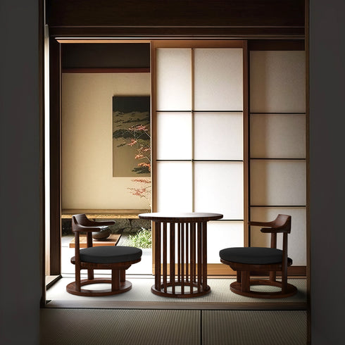 まどか 和室低座椅子 φ450 DB色