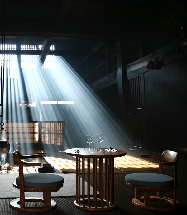 まどか 和室低座椅子 φ450 DB色