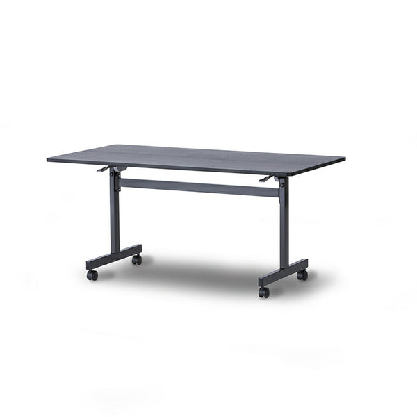 【在庫限り特価品】和 モダン おしゃれ インテリア 和室 会議用テーブル キャスター移動式 天板木目調メラミン化粧板 折りたたみ式 ワンタッチ式折りたたみ 幅150cm 奥行80cm 高さ70cm 宴会場 食堂 客室 広縁 かい-テーブル150-80