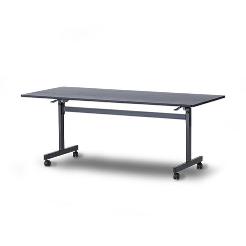 【在庫限り特価品】和 モダン おしゃれ インテリア 和室 会議用テーブル キャスター移動式 天板木目調メラミン化粧板 折りたたみ式 ワンタッチ式折りたたみ 幅180cm 奥行80cm 高さ70cm 宴会場 食堂 客室 広縁 かい-テーブル180-80