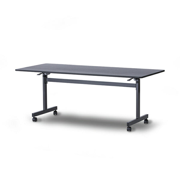 【在庫限り特価品】和 モダン おしゃれ インテリア 和室 会議用テーブル キャスター移動式 天板木目調メラミン化粧板 折りたたみ式 ワンタッチ式折りたたみ 幅180cm 奥行80cm 高さ70cm 宴会場 食堂 客室 広縁 かい-テーブル180-80