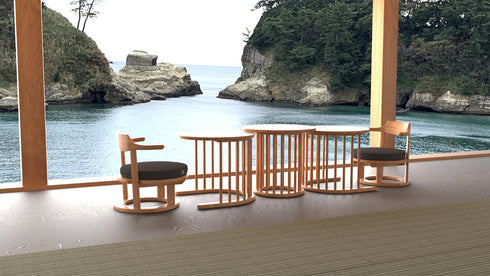 まどか 和室低座椅子 φ450 NT色