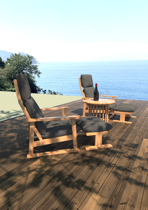 和 モダン おしゃれ インテリア 和室 リクライニングチェア 高座椅子 座面高さ34cm モーション機能 無断階リクライニング オットマン 幅60cm 奥行50cm オーク材 リラックスチェア オーク材 宴会場 食堂 客室 広縁 ラウンジ くつろぎ-オットマン